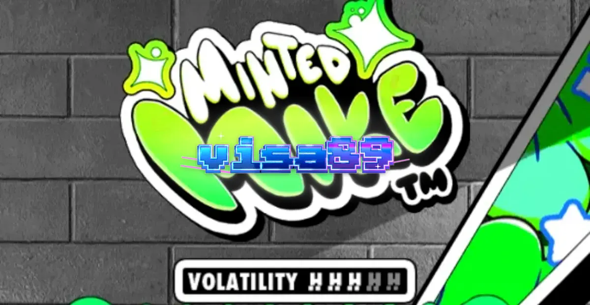 Tampilan visual slot Minted Mike dengan estetika grafiti neon yang khas.